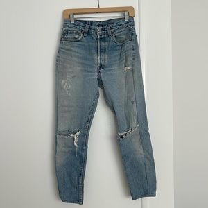 Vintage 501 Levi’s distressed re/done straight leg  25 26
